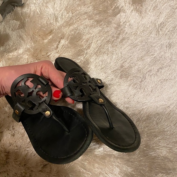 Tory Burch Black Leather Sandals - Picture 6 of 7